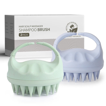 Brosse de massage cuir chevelu Sndyi en paille de blé - vue de face
