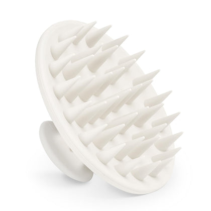 Brosse de Massage du Cuir Chevelu Meartchy en silicone blanche, vue de face