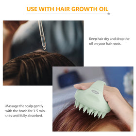 Brosse de massage Sndyi en utilisation sur cheveux longs
