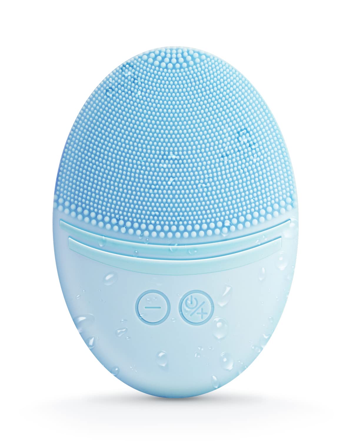 Brosse de nettoyage EZBASICS en silicone bleu vue de face