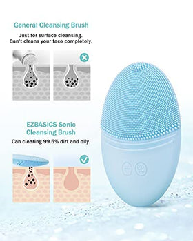 Brosse de nettoyage EZBASICS en silicone dans un environnement de salle de bain