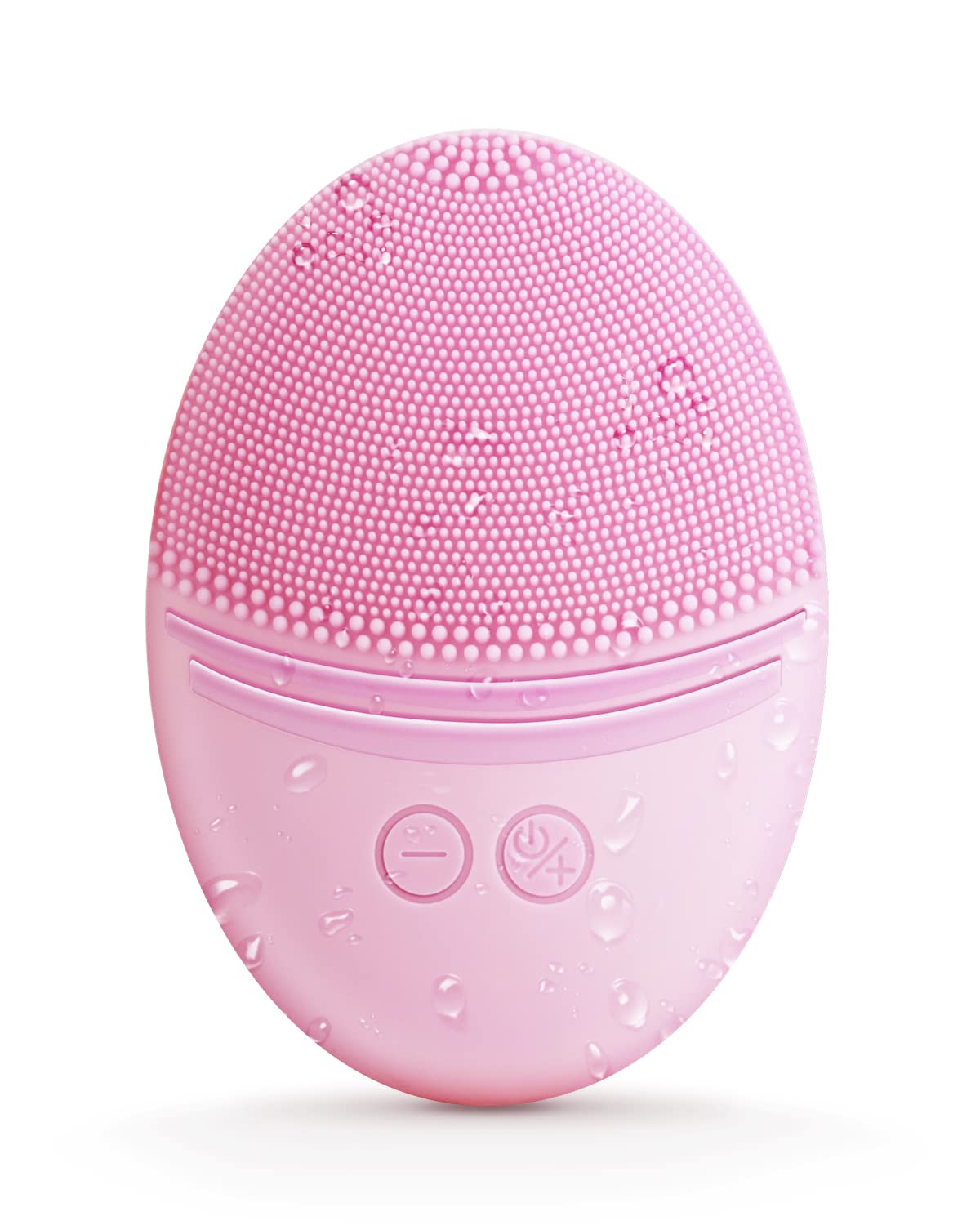 Brosse de nettoyage faciale EZBASICS en silicone rose vue de face