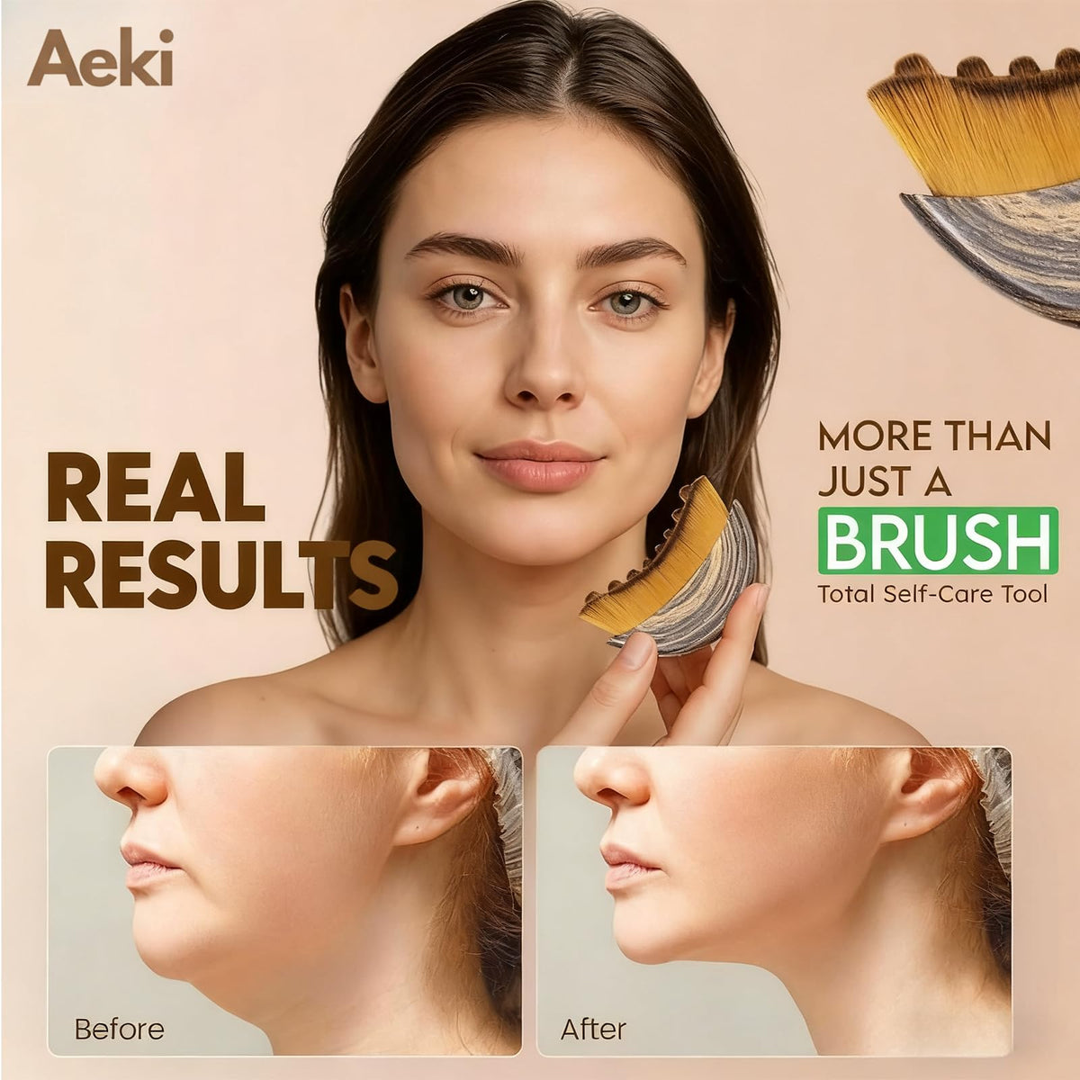 Brosse de visage AEKI design compact et hygiénique