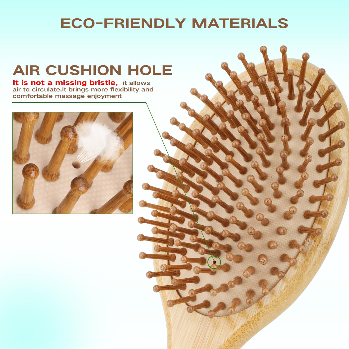 Brosse de voyage Combetter en bambou vue de côté