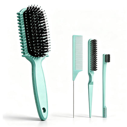 Brosse définissante HEZ pour boucles, couleur verte, vue avant