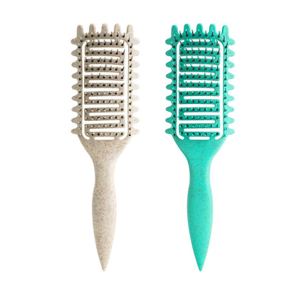 Brosse définissante Yingbtr pour cheveux bouclés vue de face, couleur vert beige