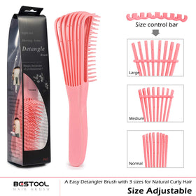 Brosse démêlante BESTOOL rose avec bras flexibles