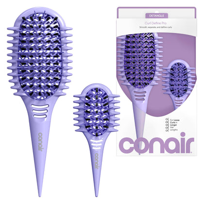 Brosse démêlante Conair grande modèle vue de face, couleur violet