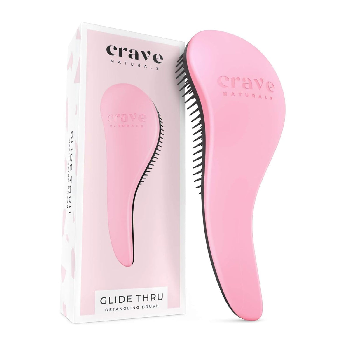 Brosse démêlante Crave Naturals rose vue de face