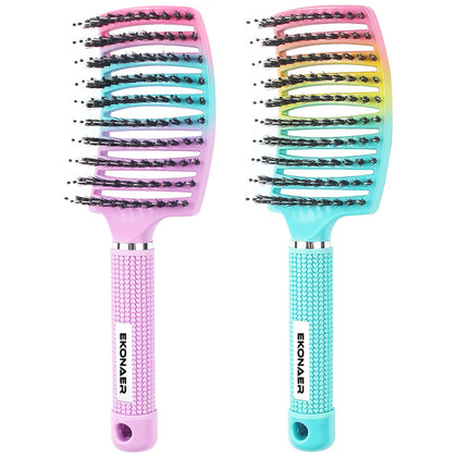 Brosse démêlante EKONAER vue avant avec poils de sanglier