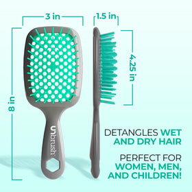 Brosse démêlante FHI Heat UNbrush en utilisation sur cheveux mouillés