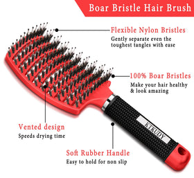 Brosse démêlante KTKUDY sur fond blanc, mettant en avant sa texture