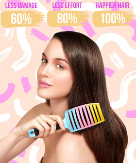 Brosse démêlante KTKUDY sur fond blanc, vue de côté