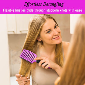 Brosse démêlante KTKUDY vue de dos avec détails des poils