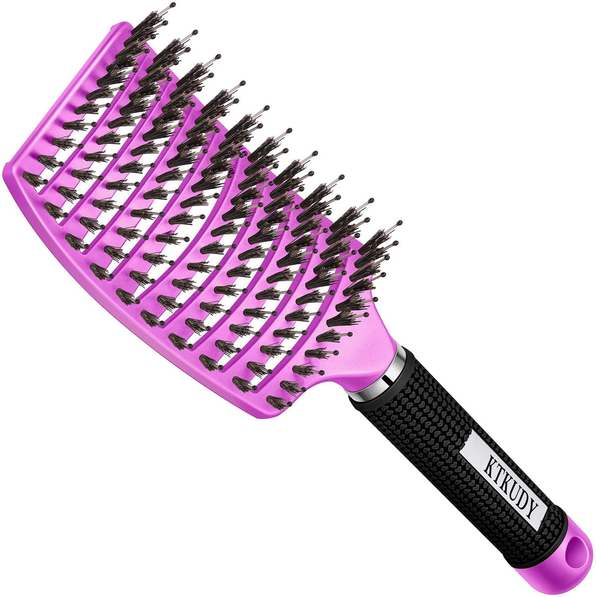 Brosse démêlante KTKUDY vue de face avec poils de sanglier