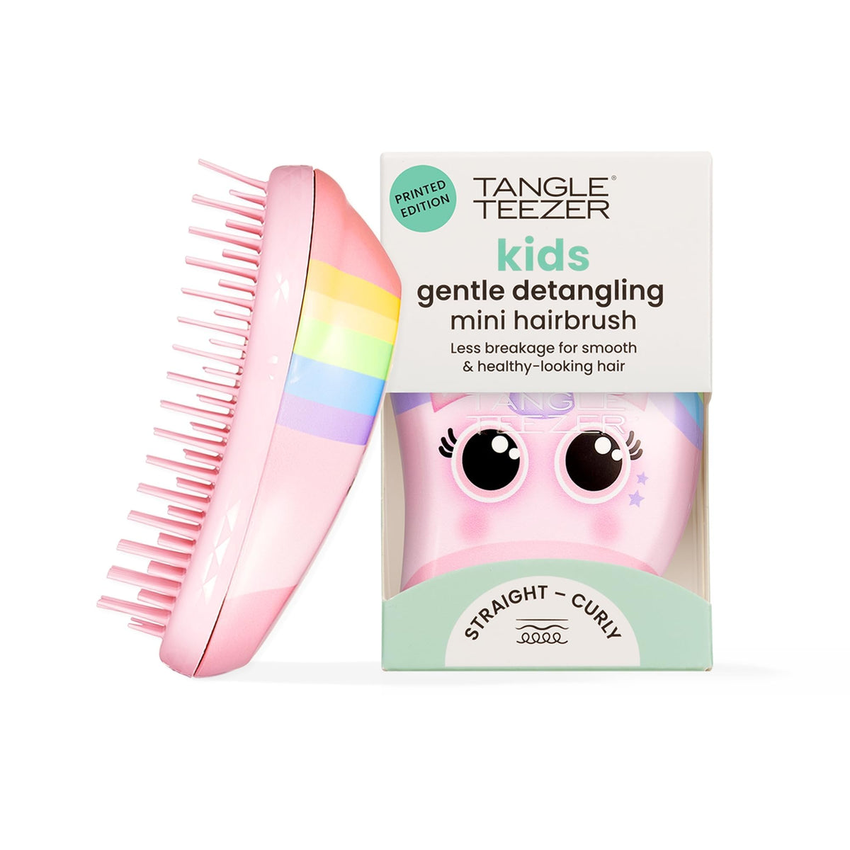 Brosse démêlante TANGLE TEEZER Mini Licorne Arc-en-Ciel vue de face