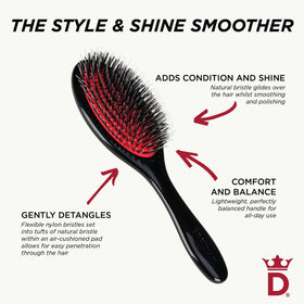 Brosse Denman D81M avec un fond de salon de coiffure