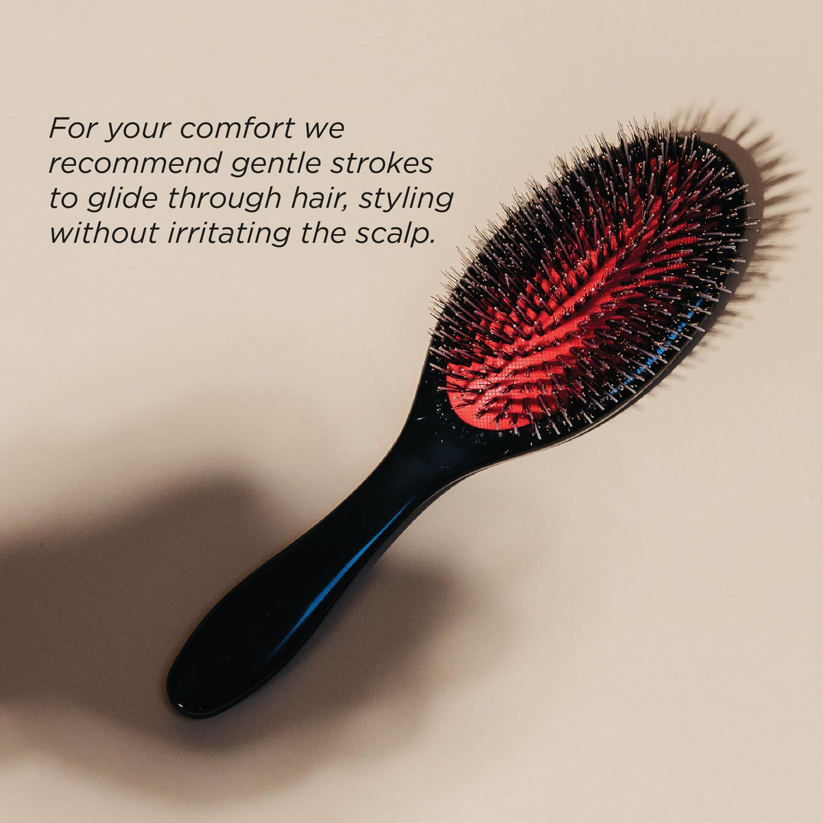 Brosse Denman D81M posée sur une surface blanche