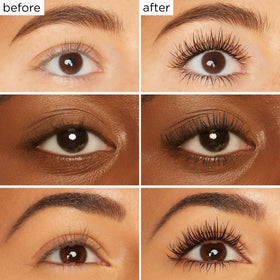Brosse du mascara 4-en-1 tarte avec brins courts et longs