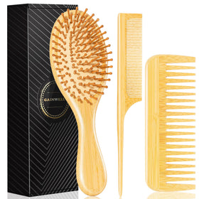 Brosse en bambou GAINWELL modèle coussin vue de face
