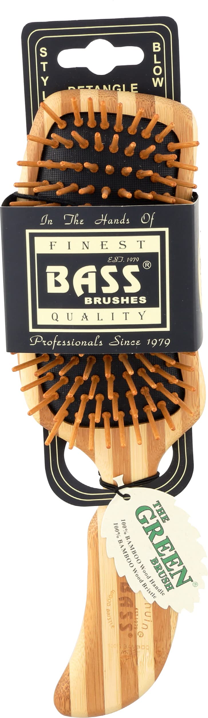 Brosse en bois Bass vue de face avec poils en bambou