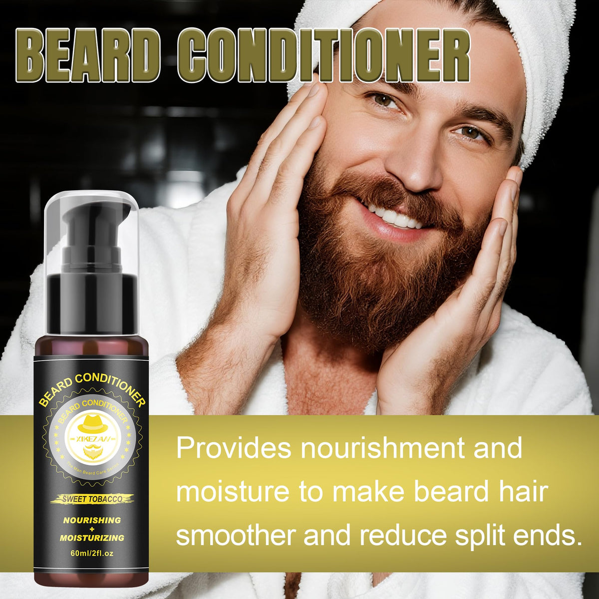 Brosse et peigne en bois du kit de soins pour barbe XIKEZAN
