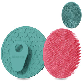 Brosse exfoliante en silicone INNERNEED vue avant, couleur verte