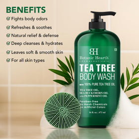 Brosse exfoliante incluse avec gel douche au thé vert
