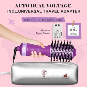 Brosse Hair trends à l'intérieur d'une valise de voyage