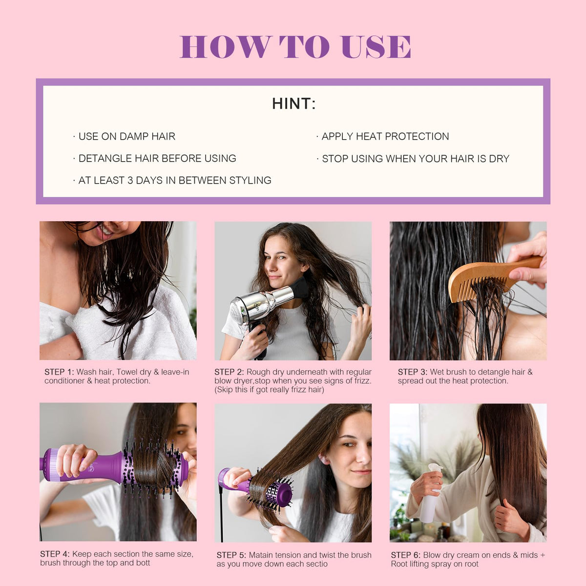 Brosse Hair trends utilisée pour coiffer des cheveux bouclés