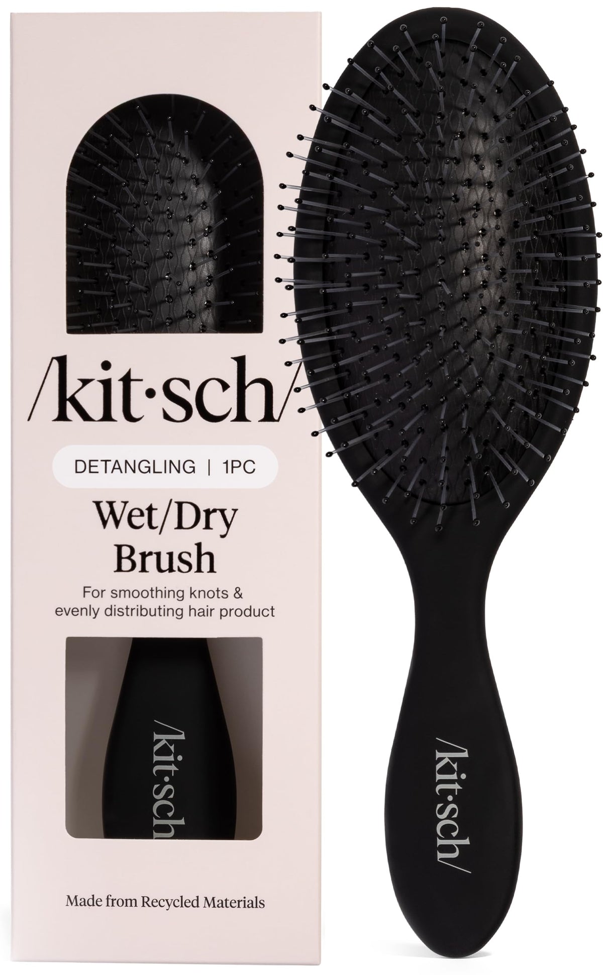Brosse Kitsch Wet Dry démêlante noire vue de face
