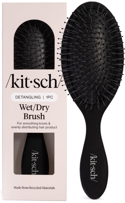 Brosse Kitsch Wet Dry démêlante noire vue de face