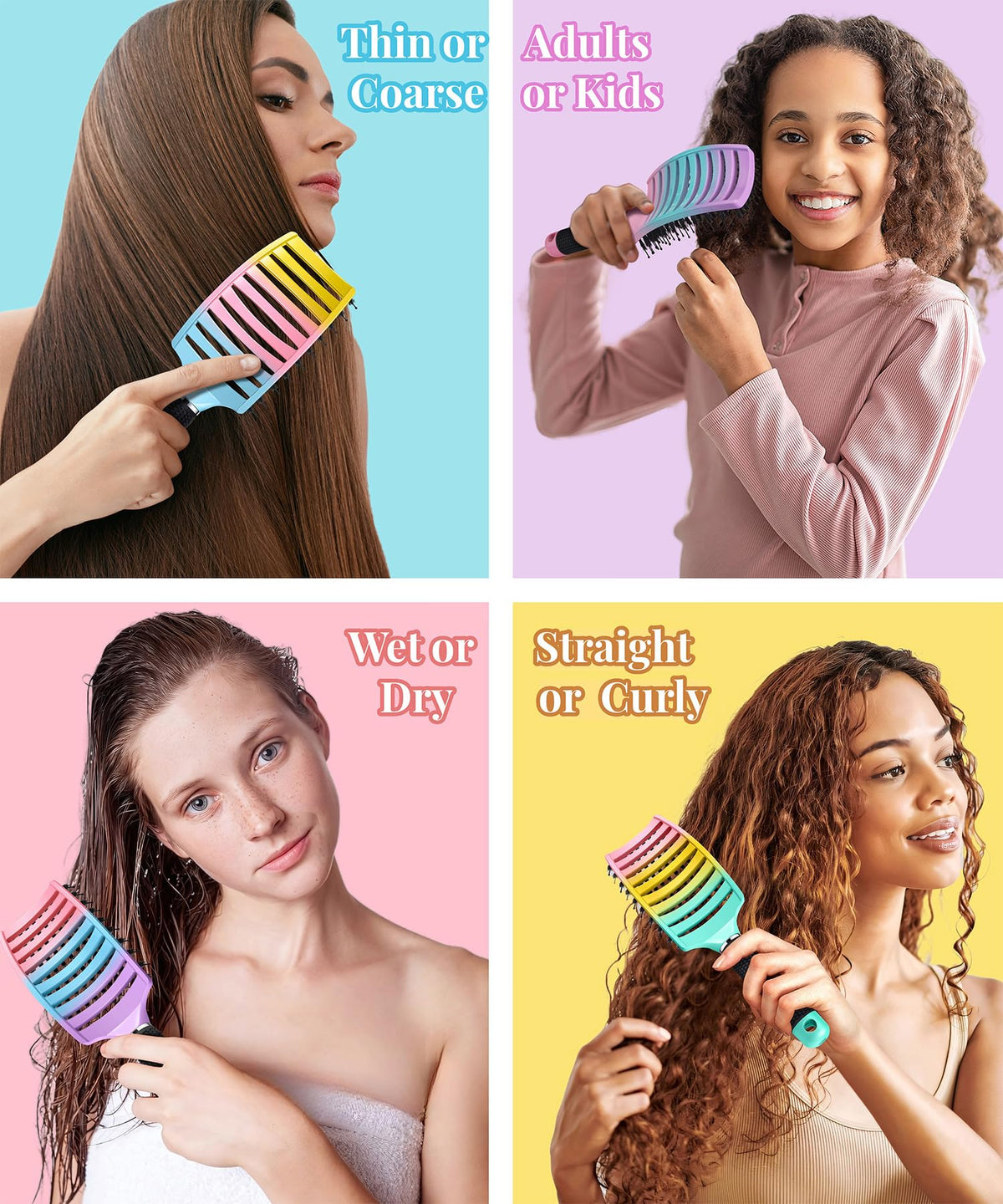 Brosse KTKUDY présentée avec un fond coloré