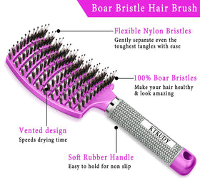 Brosse KTKUDY sur un fond blanc, idéale pour tous types de cheveux