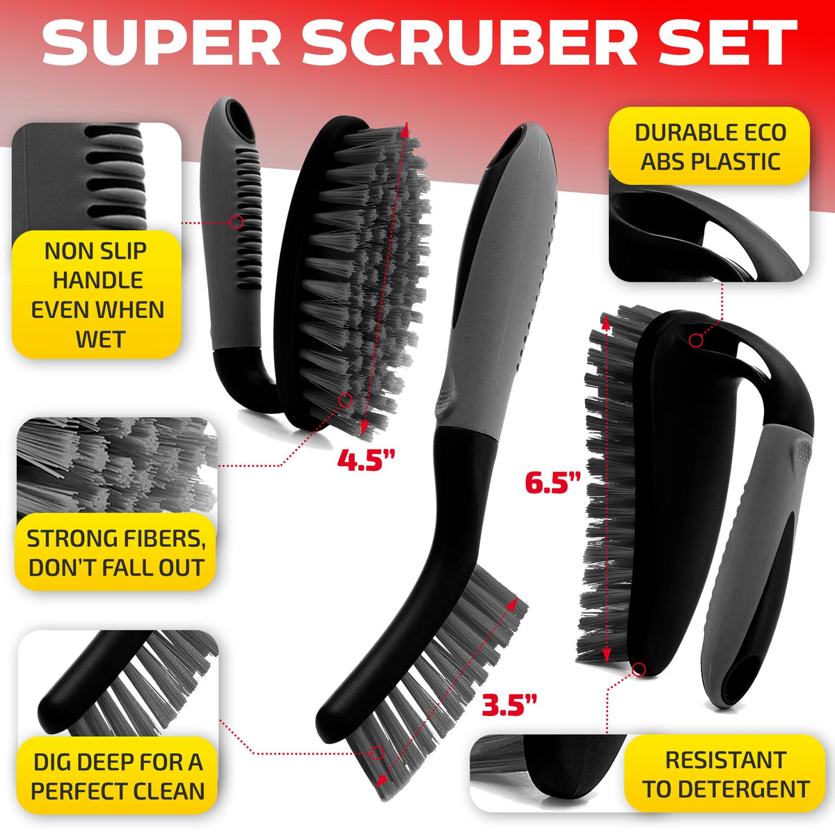 Brosse large de nettoyage Trazon en vue de face