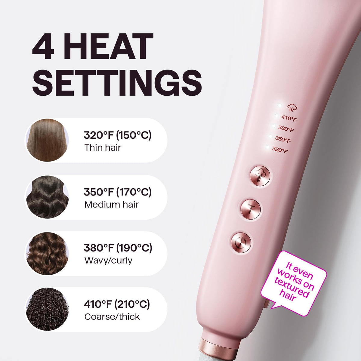Brosse lissante à vapeur Wavytalk Pro avec vapeur visible