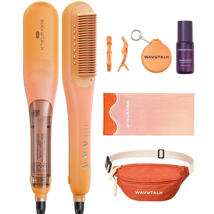 Brosse lissante à vapeur Wavytalk vue de face avec couleur festival
