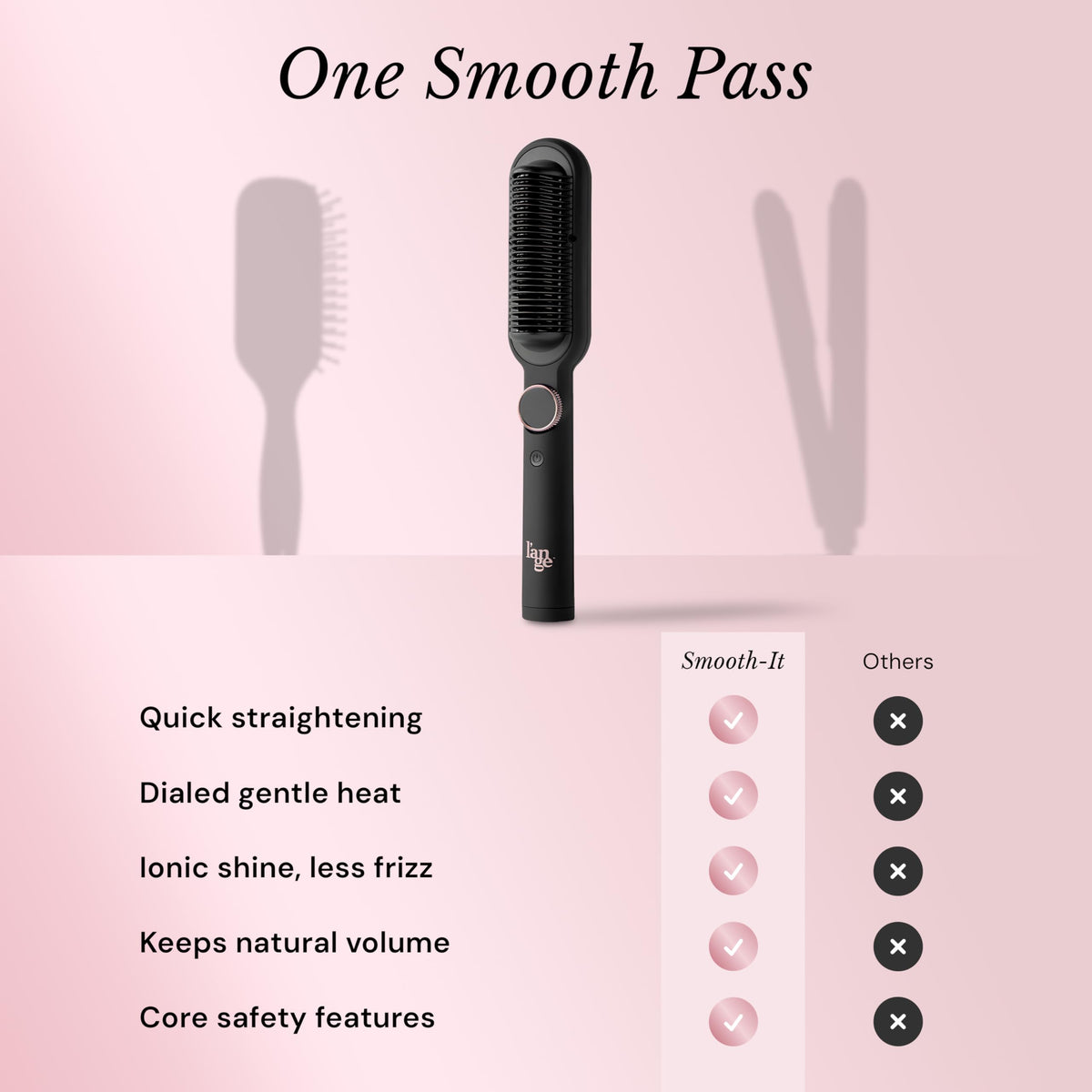 Brosse lissante L'ANGE HAIR avec cordon pivotant
