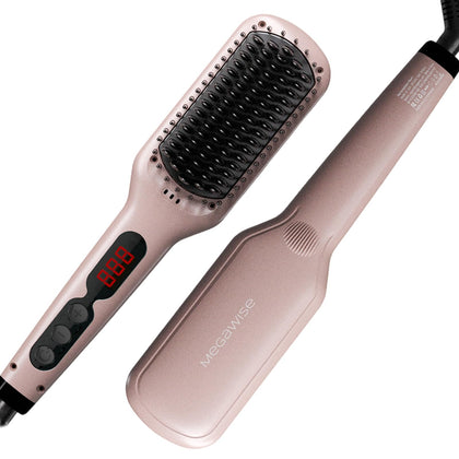 Brosse lissante MEGAWISE 2-en-1 vue de face avec dents résistantes à la chaleur