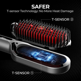 Brosse lissante TYMO avec réglages de température visibles