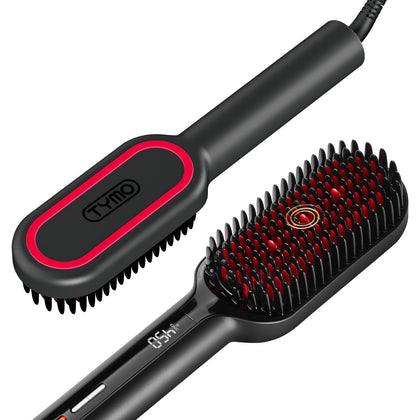 Brosse lissante TYMO modèle noir vue de face avec poils en céramique