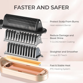 Brosse lissante TYMO vue arrière avec protection anti-brûlure