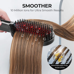 Brosse lissante TYMO vue de côté avec prise en main