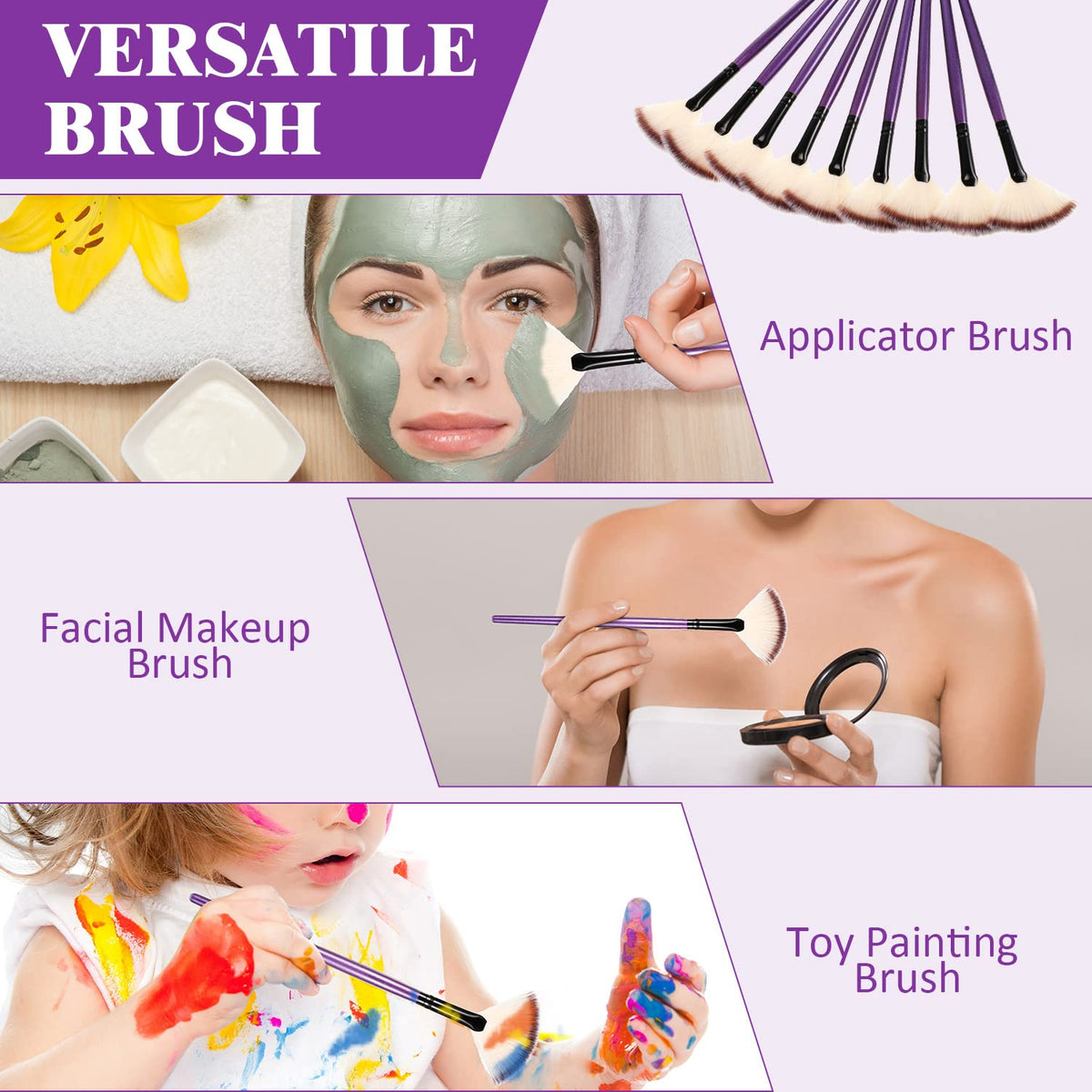 Brosse Maitys en éventail dans un sac cosmétique
