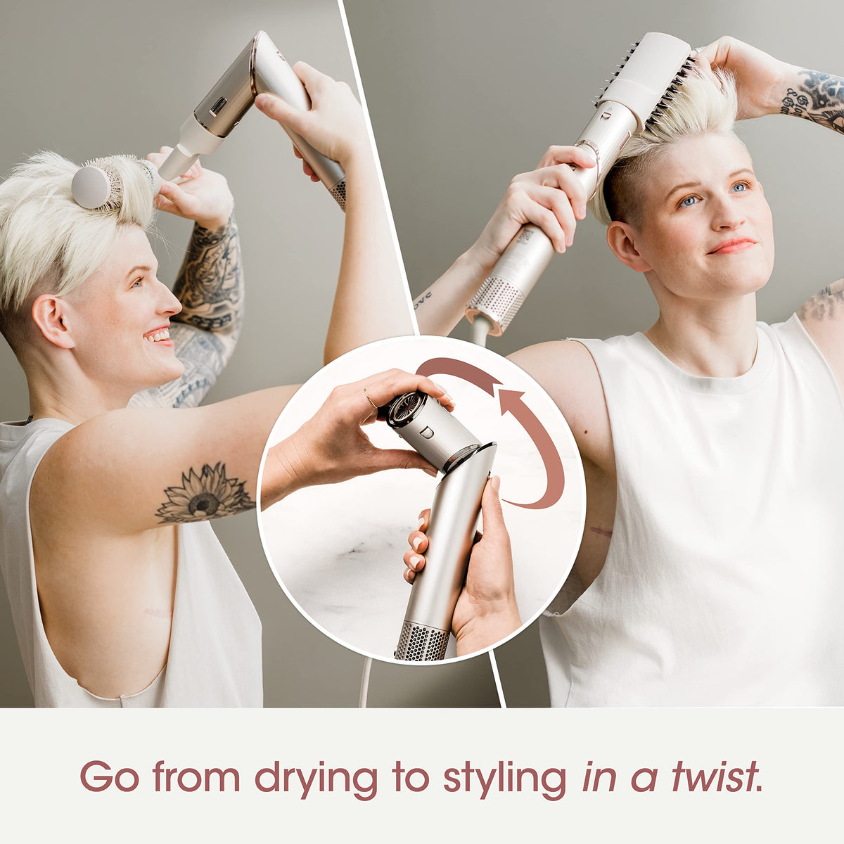 Brosse paddle en action avec Shark FlexStyle