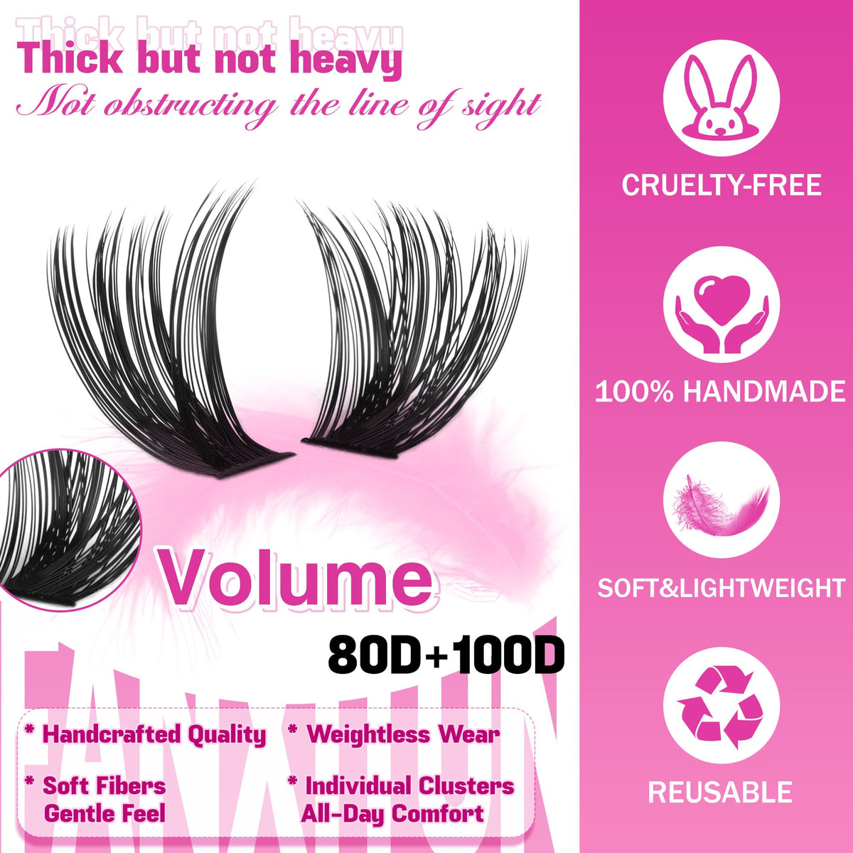 Brosse professionnelle pour application de cils FANXITON
