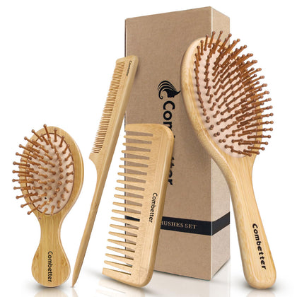 Brosse régulière Combetter en bambou vue de face