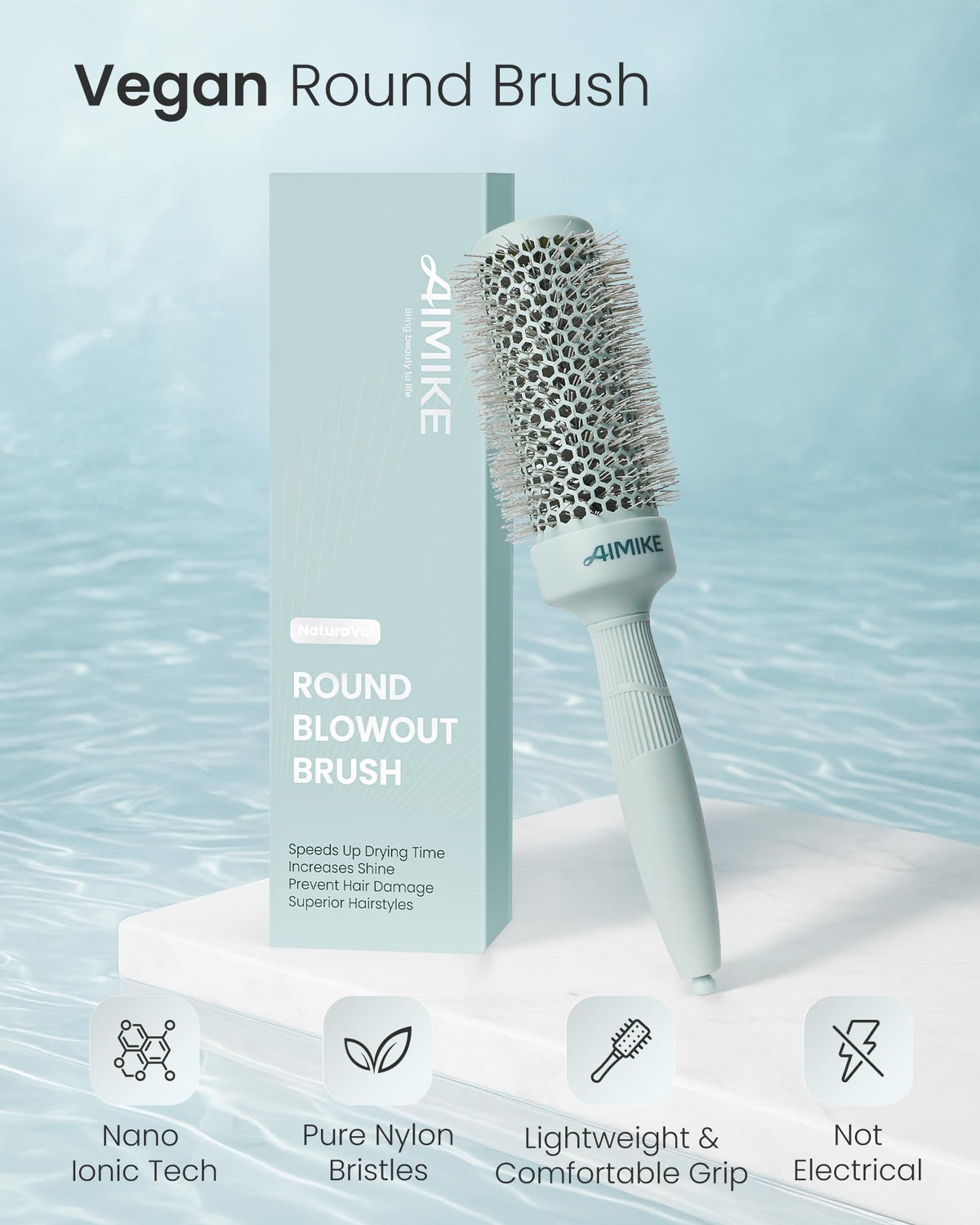 Brosse ronde AIMIKE avec sectionneur intégré