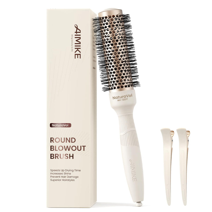 Brosse ronde AIMIKE NaturaVol 1,3 pouce vue de face