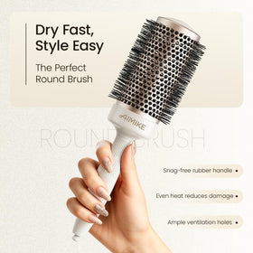 Brosse ronde AIMIKE NaturaVol montrant la technologie ionique